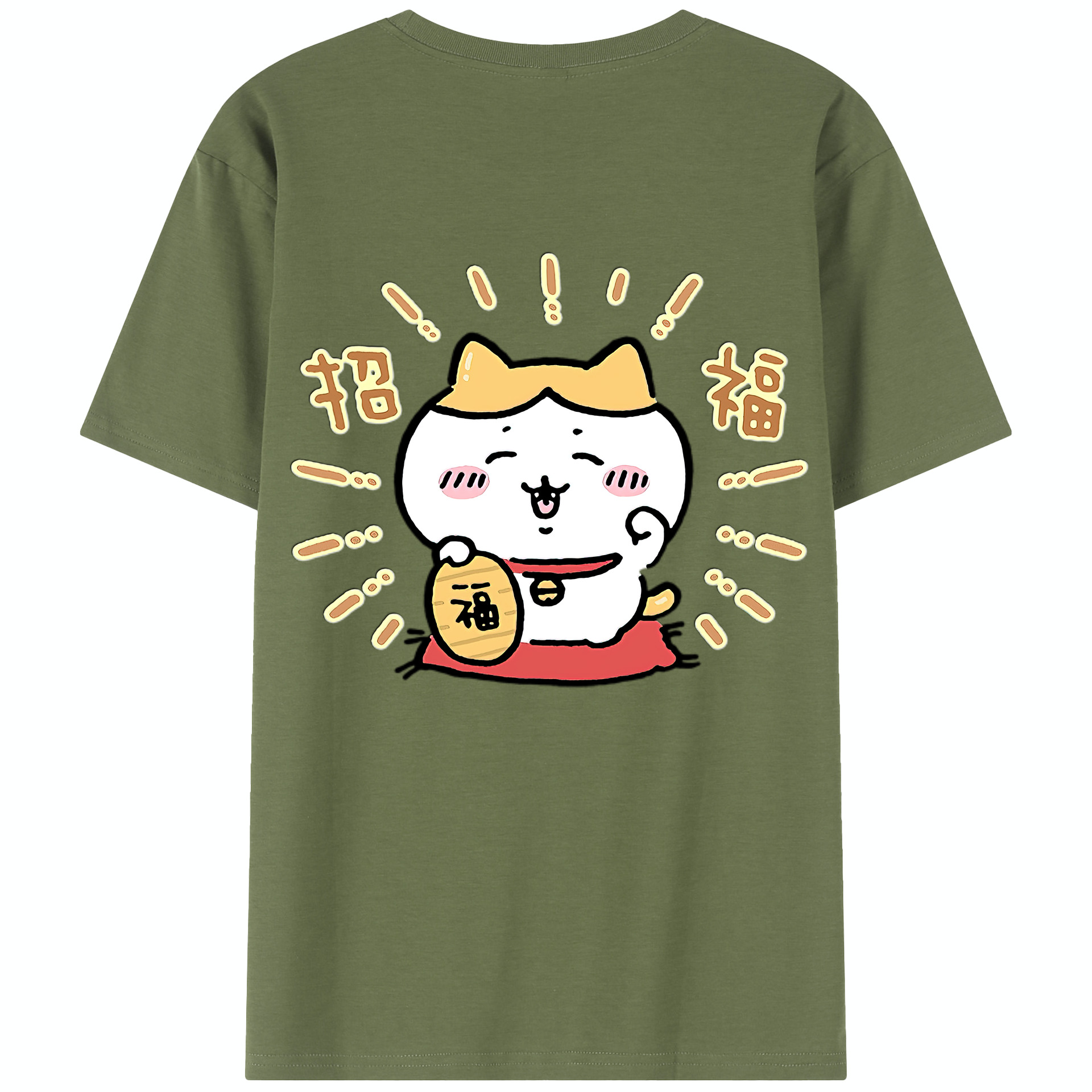 （画像用） ちいかわ ハチワレ Chii-kawa hachiware 綿100％半袖Tシャツ（背面プリント）